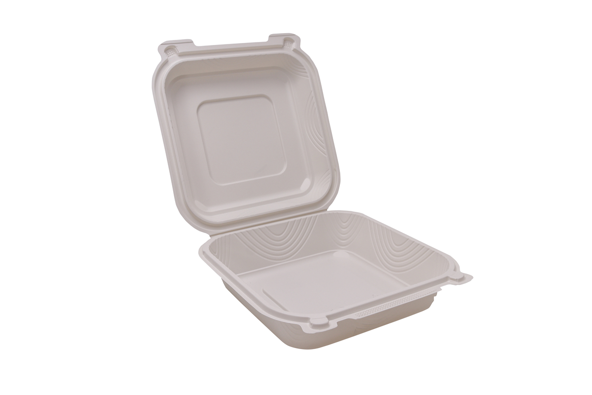 Caja de almuerzo sellada PP desechable caja de comida rápida cuadrada negra
